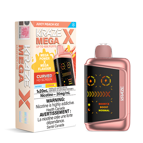 Kraze Mega X Juicy Peach Ice Disposable Vape