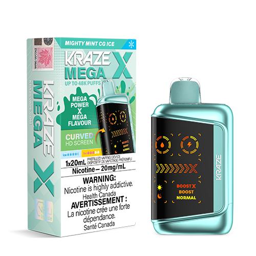 Kraze Mega X Mighty Mint CG Ice Disposable Vape