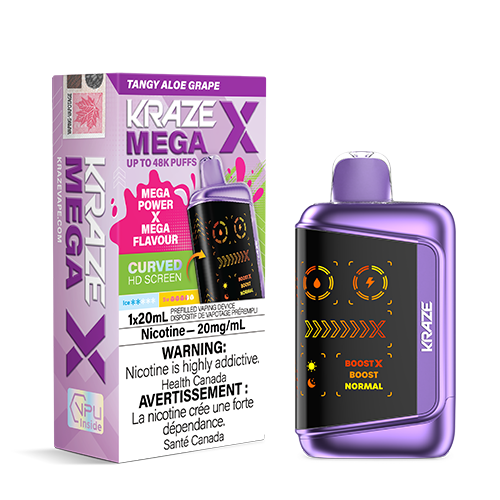 Kraze Mega X Tangy Aloe Grape Disposable Vape
