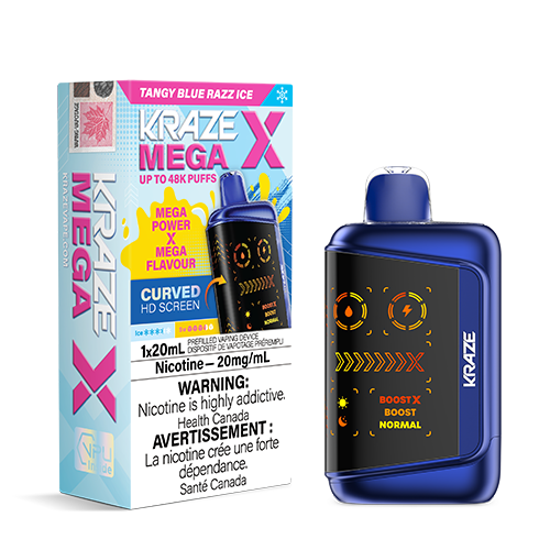 Kraze Mega X Blue Razz Ice Disposable Vape