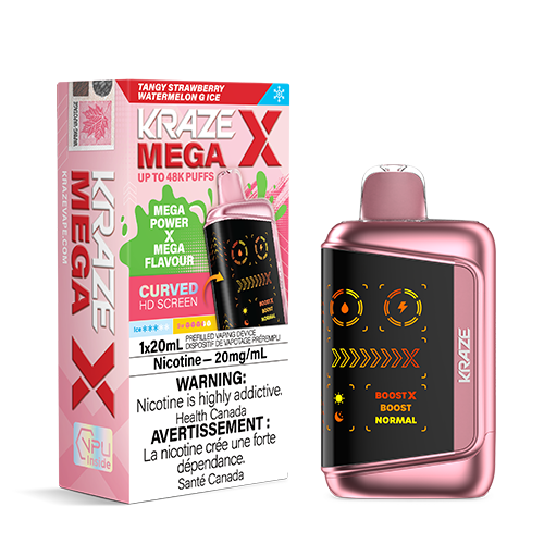 Kraze Mega X Tangy Strawberry Watermelon G Ice Disposable Vape