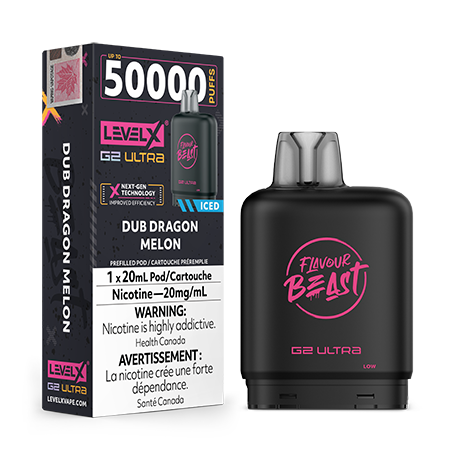 Dub-Dragon-Melon-Ice-Level-X-G2-Ultra-Pod-Flavour-Beast-Toronto-GTA-Vaughan-Ontario-Canada-Wicks-and-Wires-Vape-Shoppe