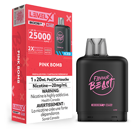 Pink_Bomb_Iced_Level_X_Boost_G2_Toronto_GTA_Vaughan_Ontario_Canada_Wicks_&_Wires_Vape_Shoppe