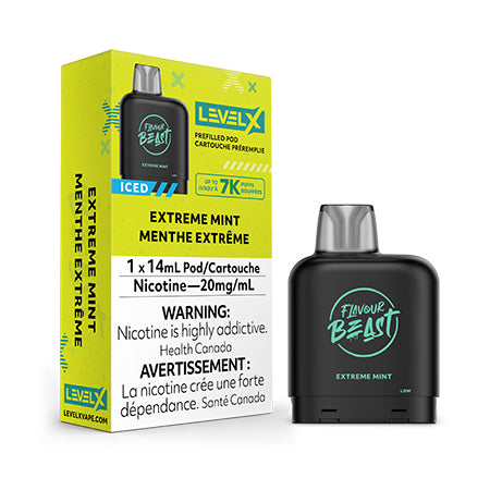 Extreme Mint by Level X Flavour Beast Pods Toronto GTA Vaughan Ontario Canada Wicks & Wires Vape Shoppe