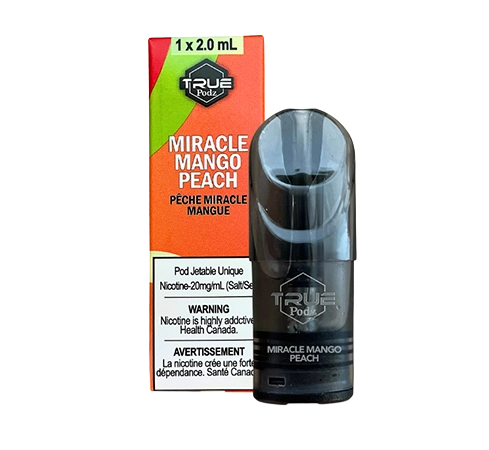 Miracle Mango Peach True Podz Toronto GTA Vaughan Ontario Canada Wicks & Wires Vape Shoppe