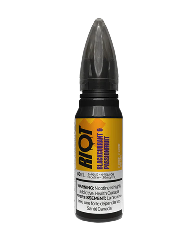 Riot X Salts Blackcurrant & Passionfruit nic salt e-liquid bottle