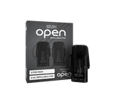 STLTH OPEN Replacement Pod Pack with 2mL refillable pods and integrated 0.4 ohm coils for STLTH OPEN devices.