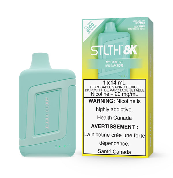 Arctic Breeze STLTH 8K Disposable STLTH 5K Disposable by STLTH Toronto GTA Vaughan Ontario Canada Wicks & Wires Vape Shoppe
