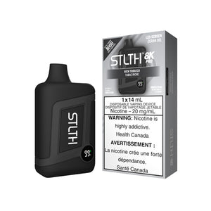 Rich Tobacco STLTH 8K Pro Disposable by STLTH Toronto GTA Vaughan Ontario Canada Wicks & Wires Vape Shoppe