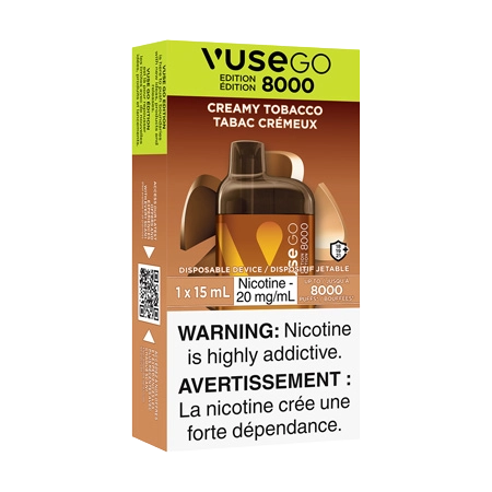 Creamy Tobacco by Vuse Go 8000  Toronto GTA Vaughan Ontario Canada Wicks & Wires Vape Shoppe