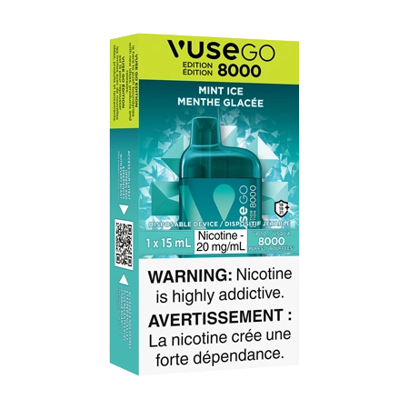 Mint Ice  by Vuse Go 8000  Toronto GTA Vaughan Ontario Canada Wicks & Wires Vape Shoppe