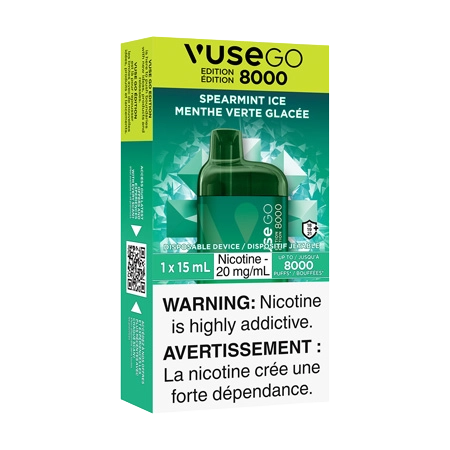 Spearmint Ice by Vuse Go 8000 Toronto GTA Vaughan Ontario Canada Wicks & Wires Vape Shoppe Spearmint Ice by Vuse Go 8000 Toronto GTA Vaughan Ontario Canada Wicks & Wires Vape Shoppe