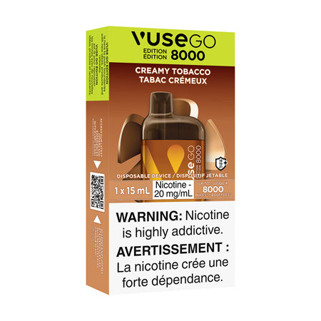 Creamy Tobacco by Vuse Go 8000  Toronto GTA Vaughan Ontario Canada Wicks & Wires Vape Shoppe