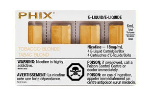 PHIX Pods 4 Pack Tobacco Blonde by MLV Toronto GTA Vaughan Ontario Canada Wicks & Wires Vape Shoppe