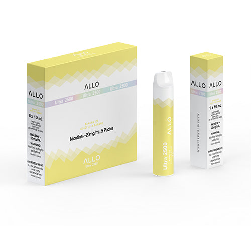 Banana Ice Allo Ultra 2500  by Allo Vapor Toronto GTA Vaughan Ontario Canada Wicks & Wires Vape Shoppe