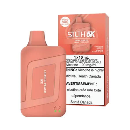 Orange Peach Ice  STLTH 5K Disposable by STLTH Toronto GTA Vaughan Ontario Canada Wicks & Wires Vape Shoppe