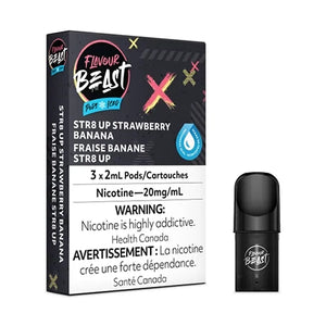 STR8 Up Strawberry Banana Iced Flavour Beast S-Compatible Pods Toronto GTA Vaughan Ontario Canada Wicks & Wires Vape Shoppe