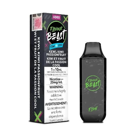 Kewl Kiwi Passionfruit Iced by Flavour Beast Flow Disposable Toronto GTA Vaughan Ontario Canada Wicks & Wires Vape Shoppe