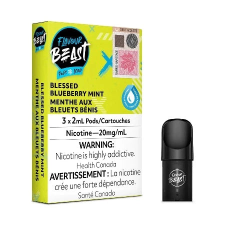 Blessed Blueberry Mint Iced by Flavour Beast S-Compatible Pods Toronto GTA Vaughan Ontario Canada Wicks & Wires Vape Shoppe