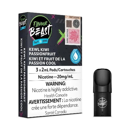 Kewl Kiwi Passionfruit Iced by Flavour Beast S-Compatible Pods by Flavour Beast S-Compatible Pods Toronto GTA Vaughan Ontario Canada Wicks & Wires Vape Shoppe
